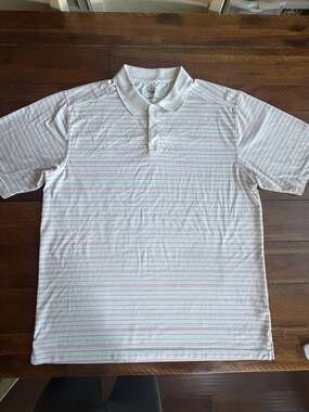 Callaway Men's XXL White Stripe Performance Golf Polo Shirt
